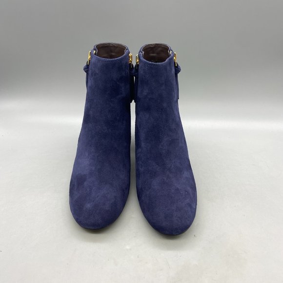 Cole Haan Saylor Grand Bootie II Women’s 6 M Blue Suede Ankle Boots Zipper New - Picture 7 of 13